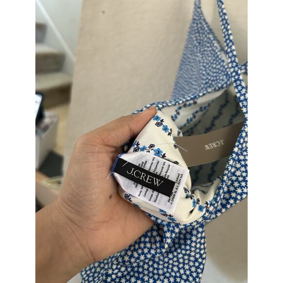 J. Crew Scoopback one-piece swimsuit in floral-stripe print Reversible NWT $148 - Picture 5 of 7